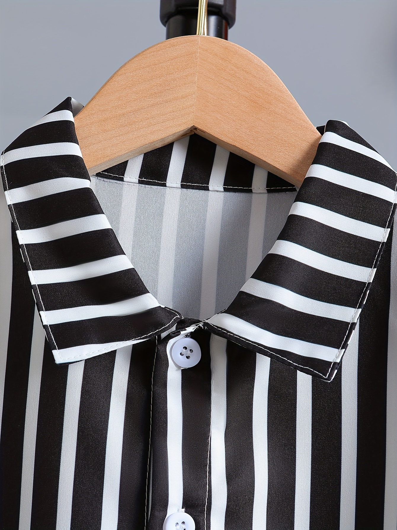 boys summer casual fashion short sleeve shirt black white Temu - Main Image