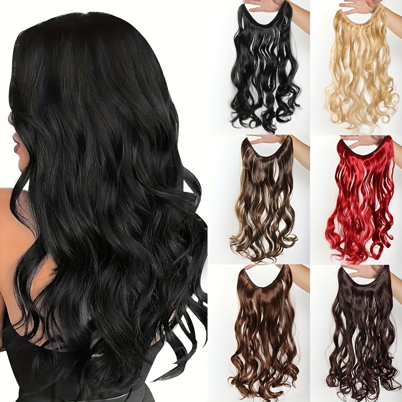 

Invisible Clip-free Curly Wave Hair Extensions For Women - Heat Resistant, Long Synthetic Hairpieces, Wig, Accessorie, Hair Extensions