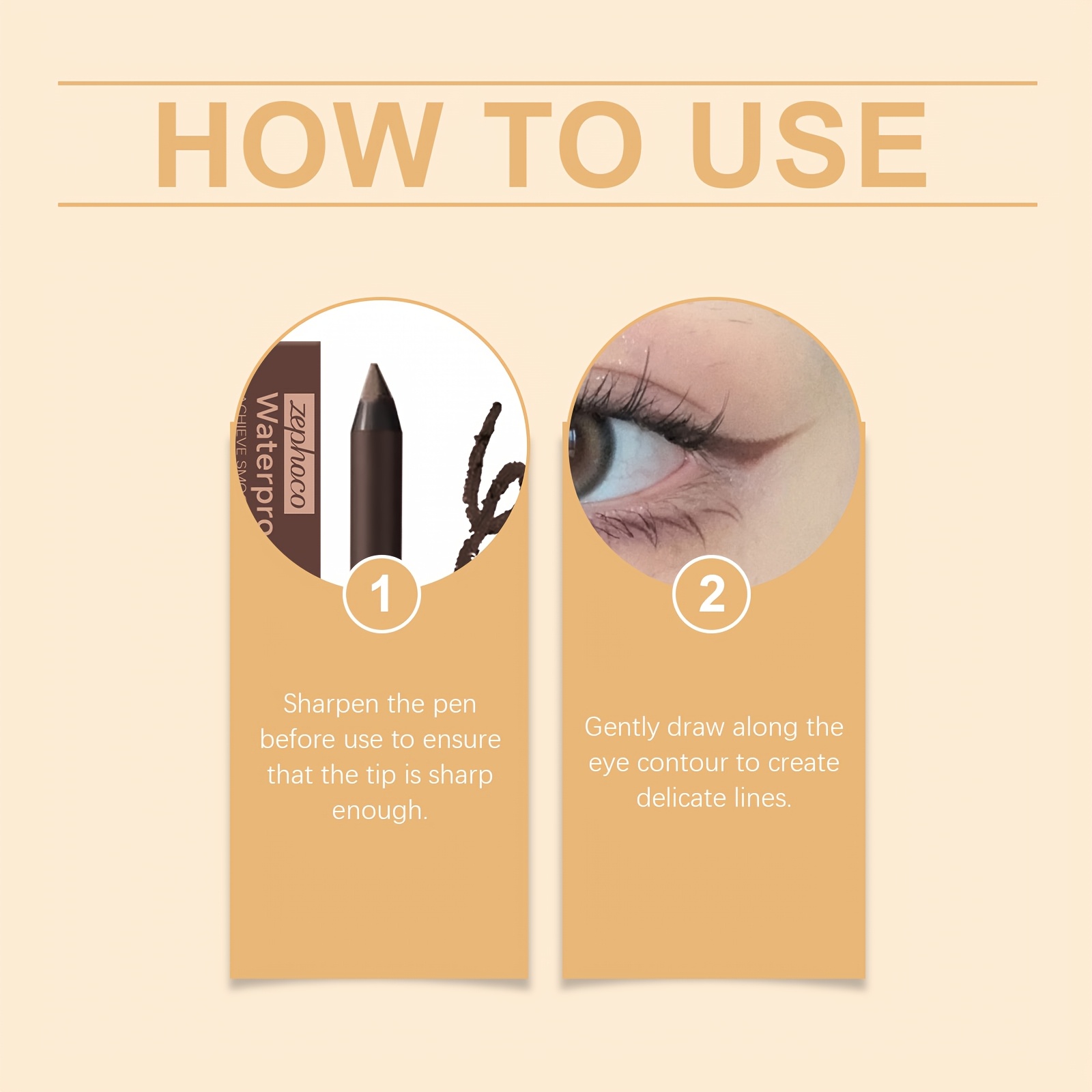3pcs brown eyeliner pen eye makeup product water resistant and non fading smooth and flowing eyeliner gel pen suitable for application makeup suitable for performances parties travel or commuting Product details 2