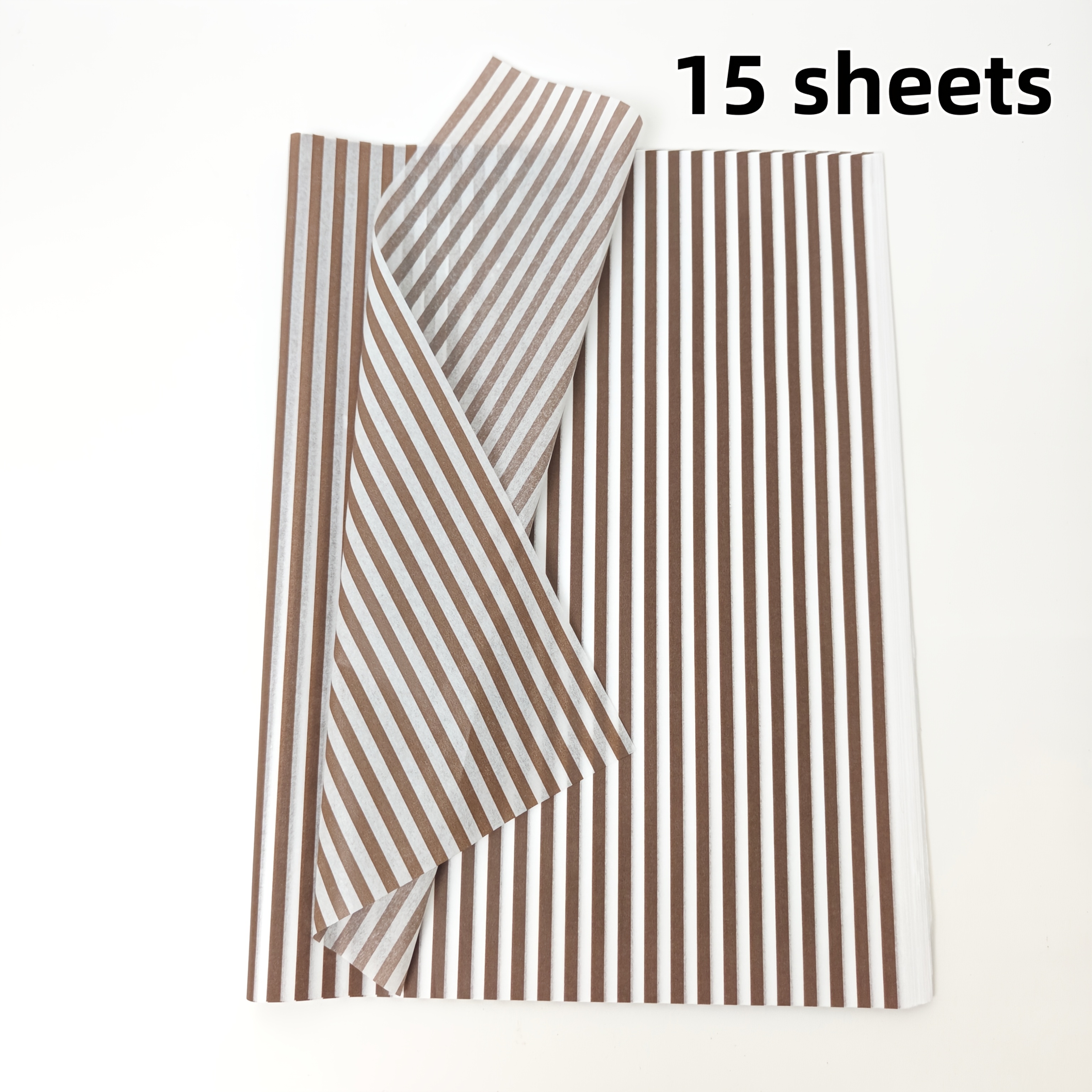 Image of Coffee Striped Snow Pear Paper, Tissue Paper, Suitable For Gift Packaging, Flower Packaging, Clothing And Shoes Packaging, Diy Handmade Decorative Paper