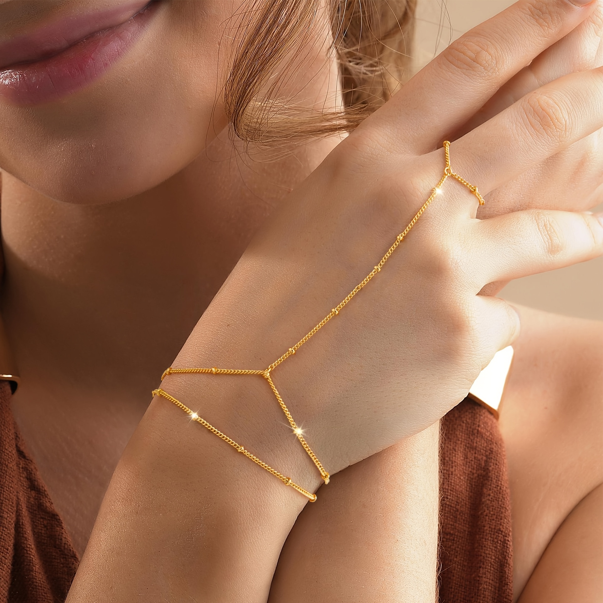 Image of 2pcss Easy And Stylish 2pcs Layered Finger Bracelet