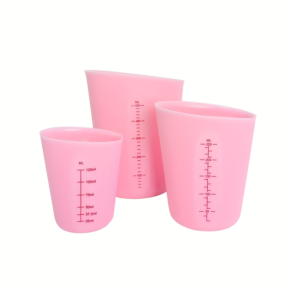 TEMU Kitchen Silicone Measuring Cup Set Of 3 Pieces, Large, Medium And , White? Red Kitchen Measuring Cup, Suitable For Baking Desserts And Afternoon Tea Tools