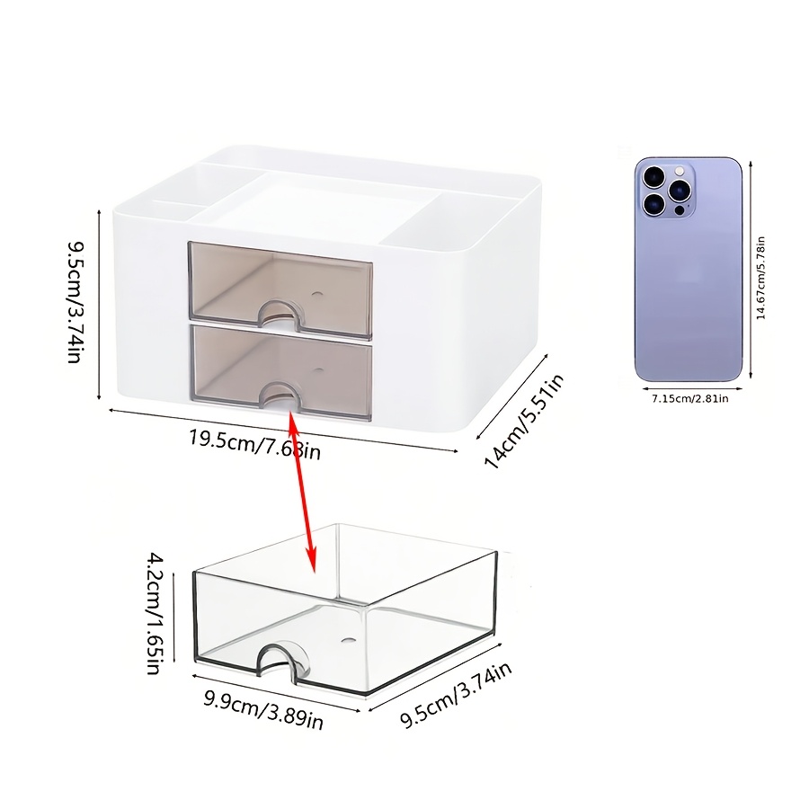 1pc desktop drawer storage   drawer multi compartment storage rack for office      nizing additions stationery sticky notes pens pencil case vanity cosmetic drawer storage box sticky note box paint brush tape paper clip   Product details 3