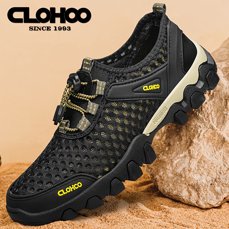   brand mens outdoor sports casual shoes breathable mesh hiking shoes slip resistant and durable in larger sizes easy on mens footwear