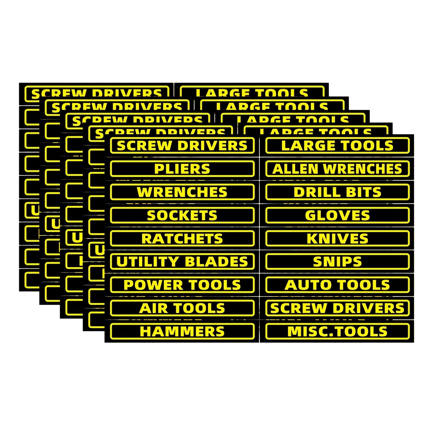TEMU 110pcs Toolbox Organization Label Stickers, 5 Sheets Of Quick-identification Toolbox Labels Waterproof, Oil-resistant, Durable Workshop