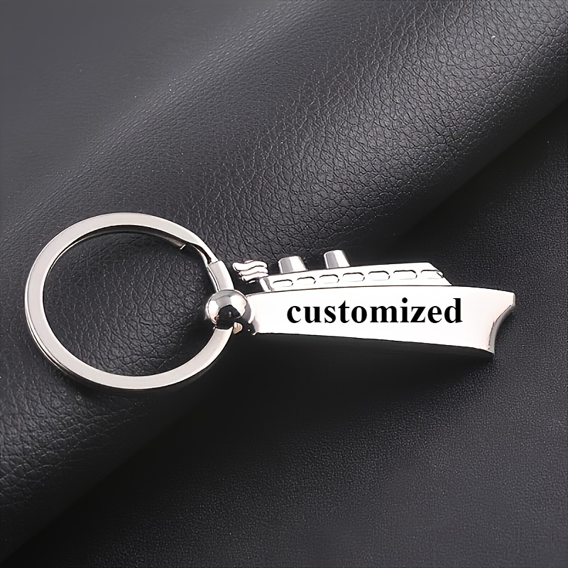 

Custom Cruise Ship Keychain - Personalized Laser-engraved Metal Key Ring, Fashionable Souvenir Gift For Men