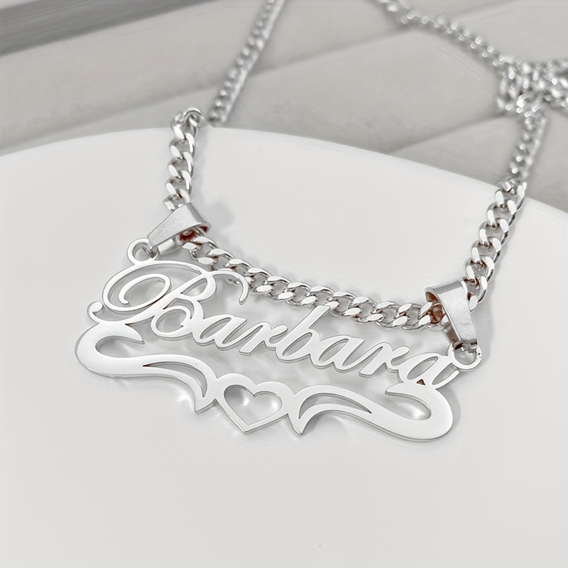 

Personalized Custom Name Necklace For Men, 316l Stainless Plated Chain, No Mosaic, Vintage-inspired Cuban Link, Fashion Jewelry, Ideal For Couples' Gift