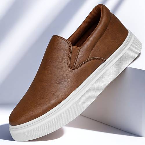 mens casual slip on sneakers versatile dad shoes canvas low top upper pvc sole suitable for