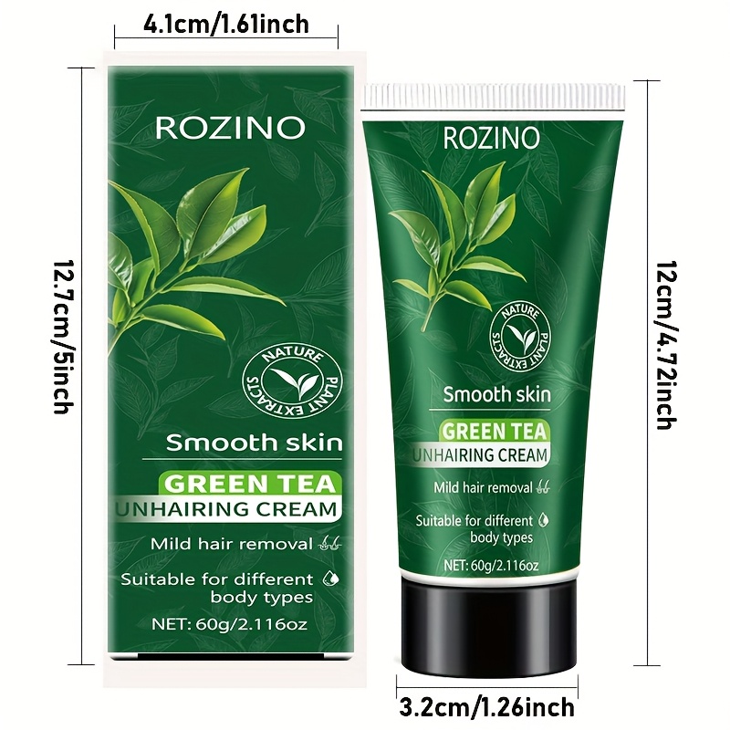 Image of 60g Green Tea Refreshing, Rich Tea Urea And Other Extracts, Men And Women's Must-have Summer , Clean Hair Removal, Gentle And Non-irritating