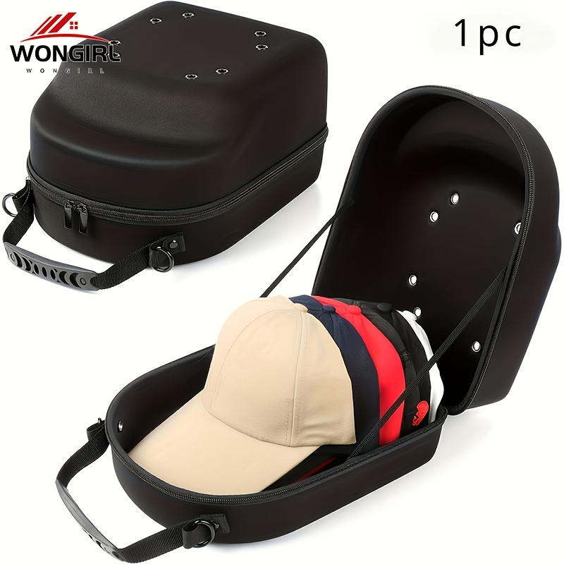 

Wongirl Baseball Cap Carrier - Durable Eva Protective Hat Case With Handle - Portable Cap Storage Organizer For Travel & Daily Use (1pc)