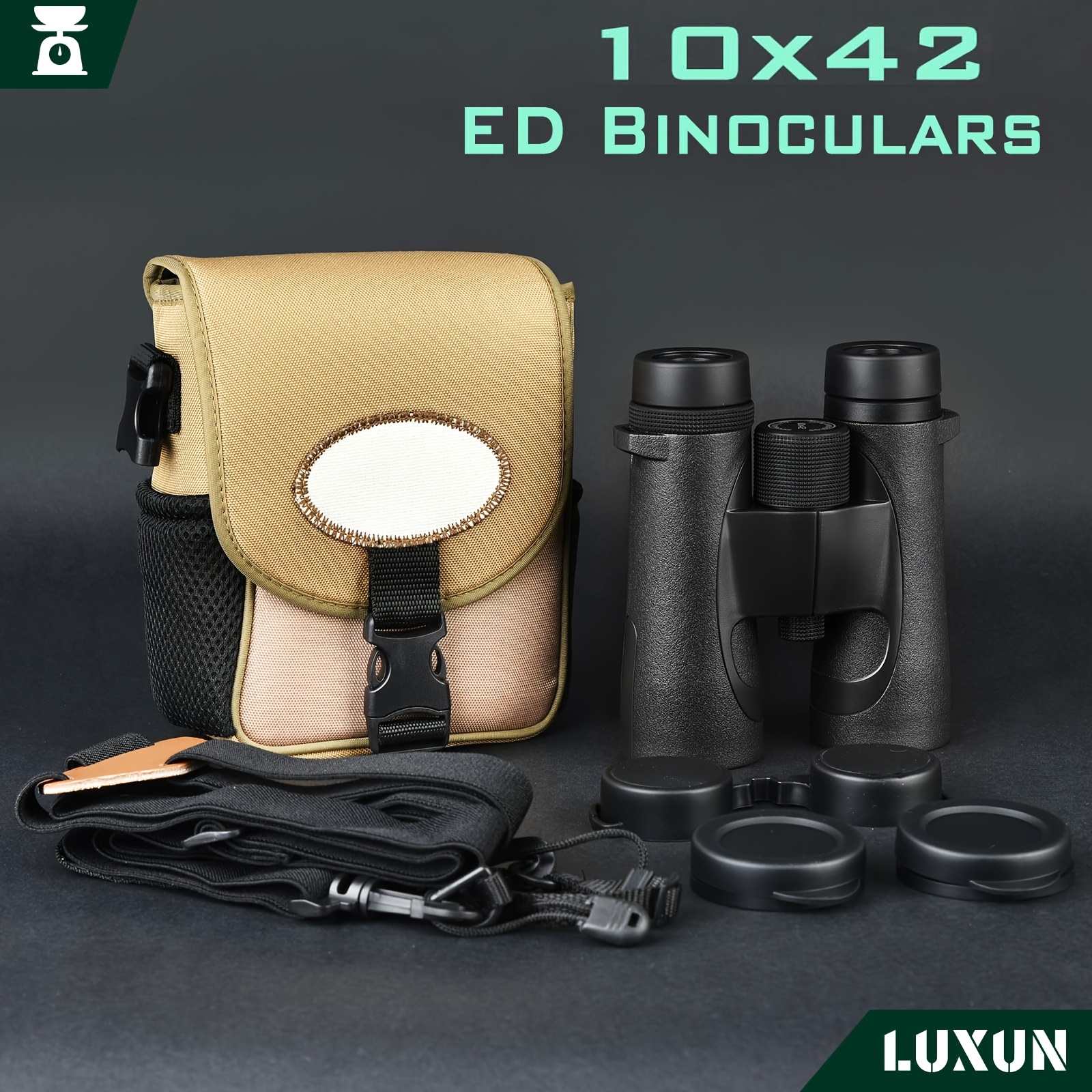 Luxun Professional 10x42 Hd Ed Binoculars, Fmc Lenses, 10x High Magnification Large Field Of View 42mm Lens, Ideal For Birdwatching, Sports, Travel, Hunting And Concerts!