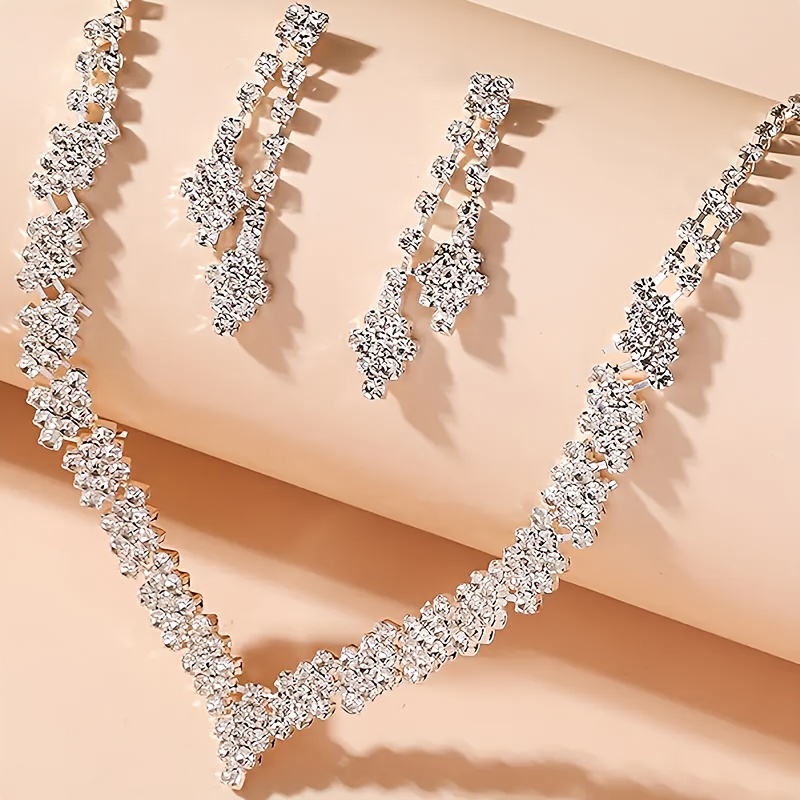 Women's Fashion Wedding Necklace and Earrings Set