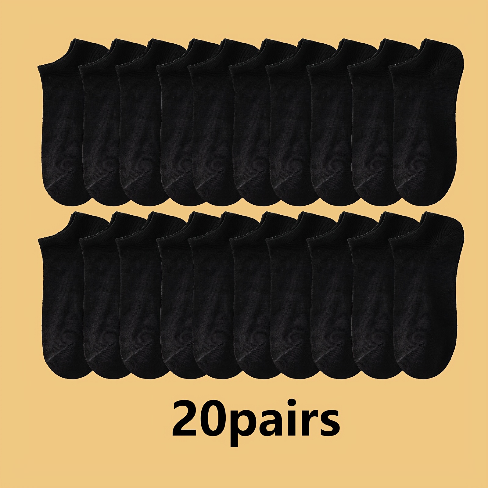 

20 Pairs Polyester Short Socks - Breathable Knit Fabric, Solid Color, Comfortable Casual Ankle Socks For Spring/summer, Cute Socks
