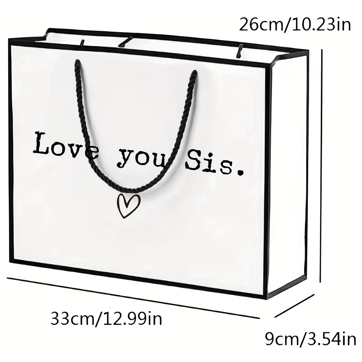 TEMU Gift For Her/him 1 Gift For Her/him, Single-piece Gift, Gift For Sisters, Fashionable Letter-print Bag, Paper Gift Bag, Suitable For Sisters,