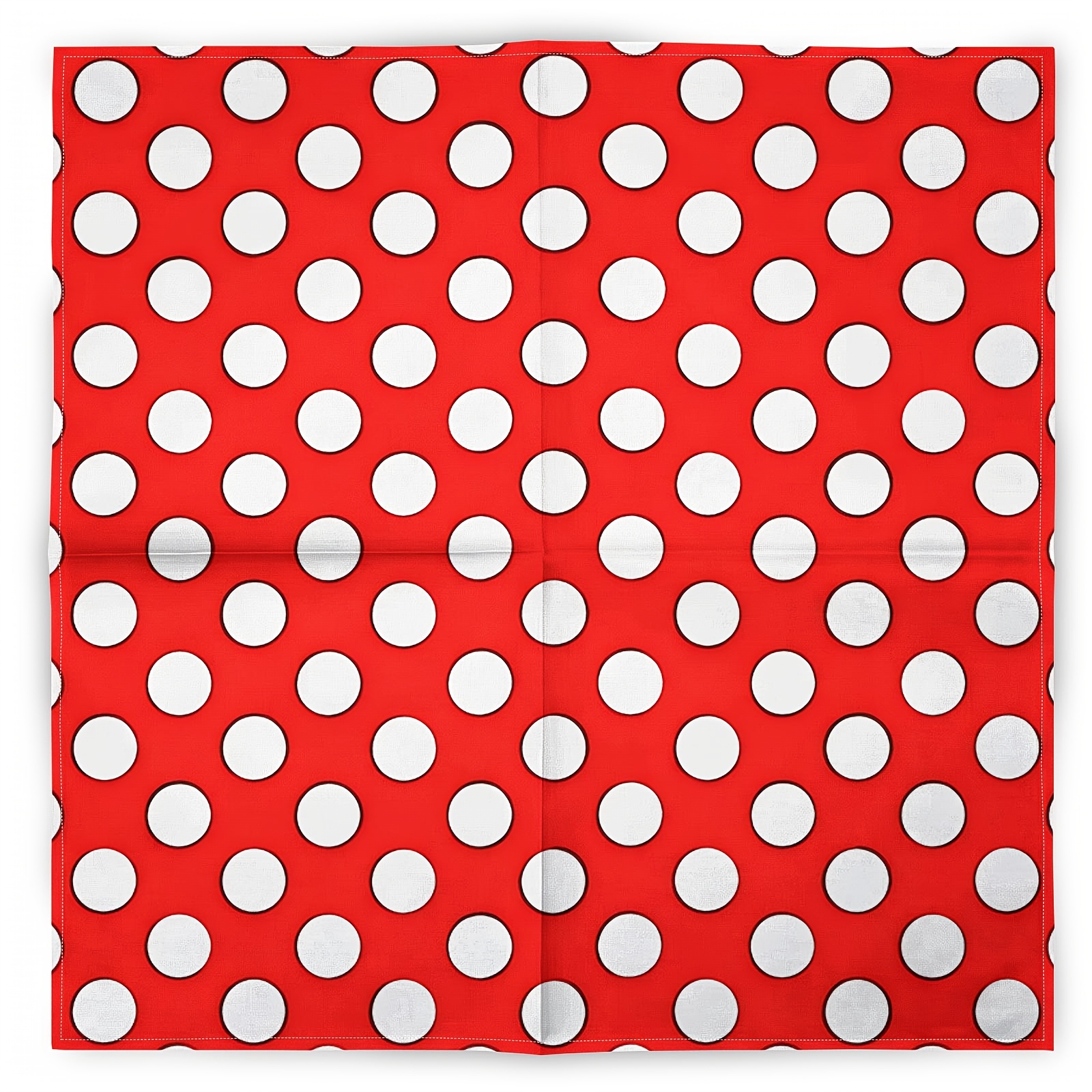 TEMU 1pc 2d Printed Red And White Polka Dot Retro Fashion Bandana, Classic Round Dot Pattern Hip-hop Trendy Headscarf, Fashion Scarf And Neck Warmer,