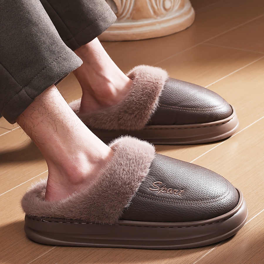 memory foam slide in shoes with fur