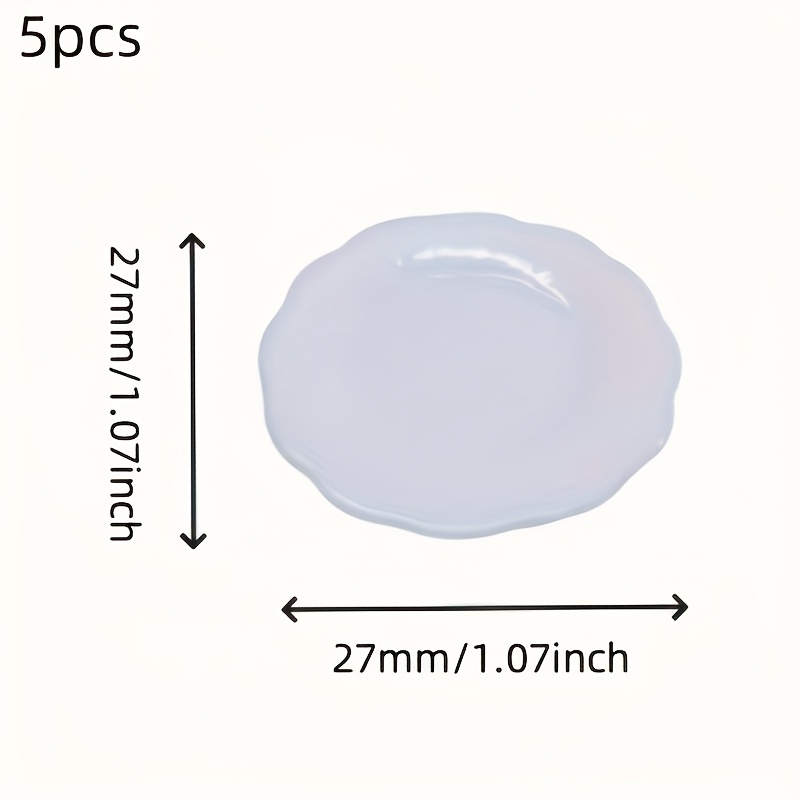 5pcs Elegant White Miniature Dinnerware Set For Mini House