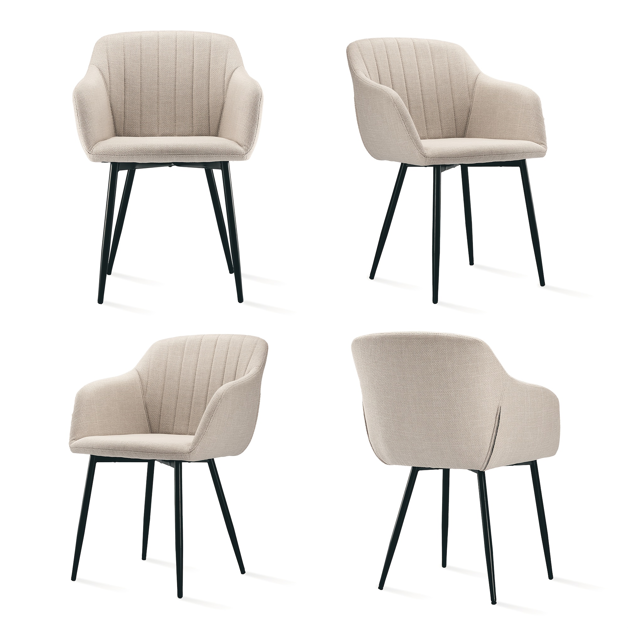 Image of Elegant Dining Chairs With Armrests And Lumbar Support For Living Room, Kitchen, And Bedroom, Providing - In Sets Of 2, 4, Or 6