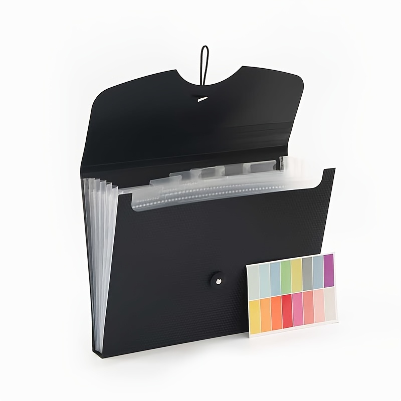 TEMU Nouveau classeur piano grand format, avec couverture à rabat et sangle de fixation, 7 poches, grand organisateur de fichiers, idéal pour ranger