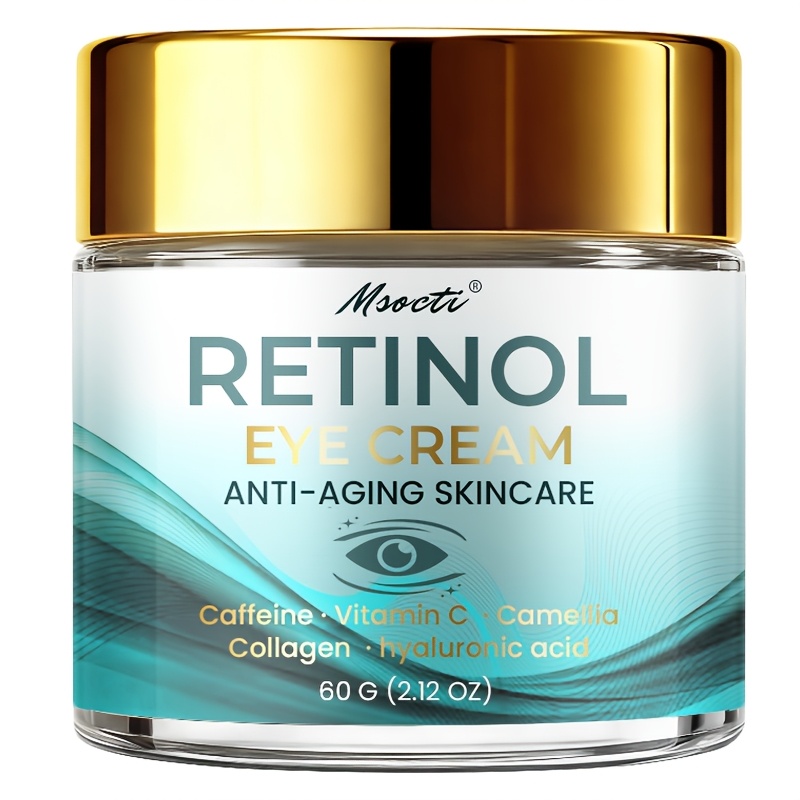 Image of Retinol Eye Cream For Quick Firming Of Area. Contains , Collagen, Retinol, And Hyaluronic Acid. Instantly Lifts And In 2 Minutes, Evens Light Beige, , And Moisturizes. Suitable For Types. 60g