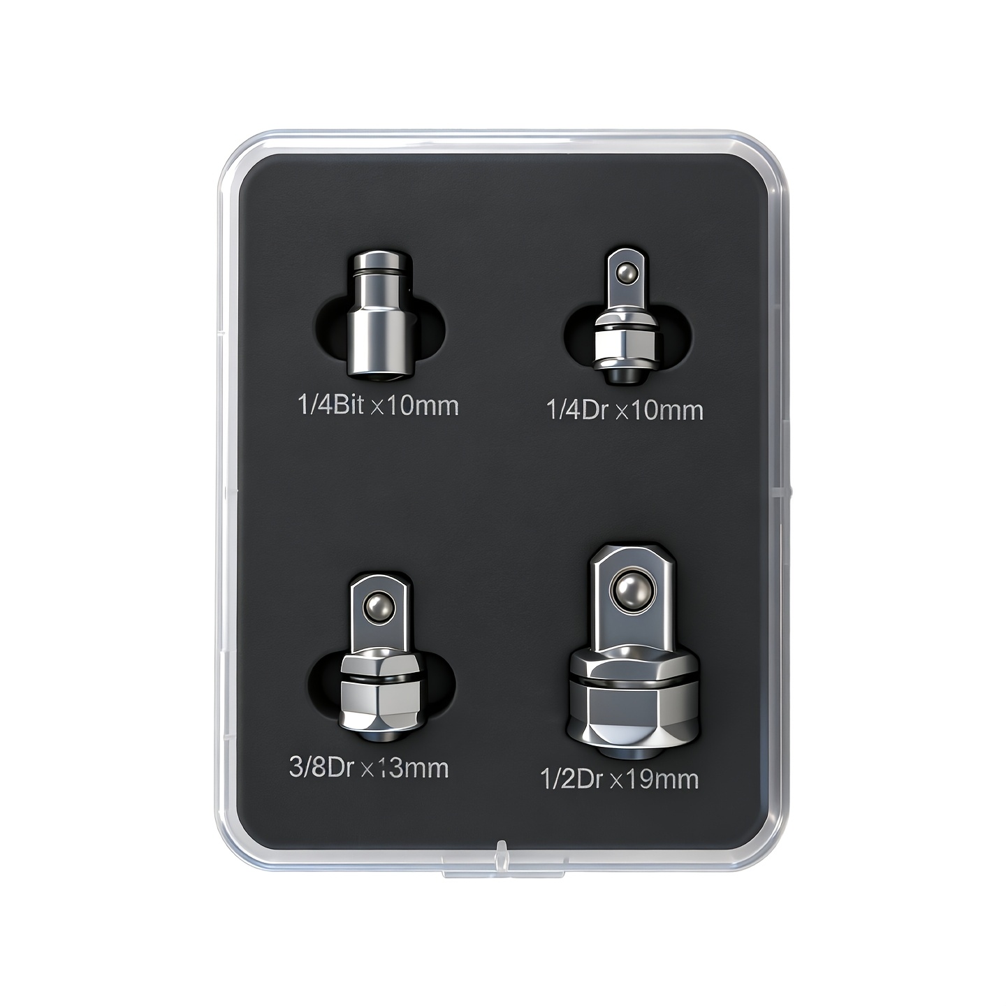 TEMU Adattatore a bussola per cricchetto cromato 1/4" 3/8" 1/2" con giunto di trasformazione a converter per chiave a bussola in