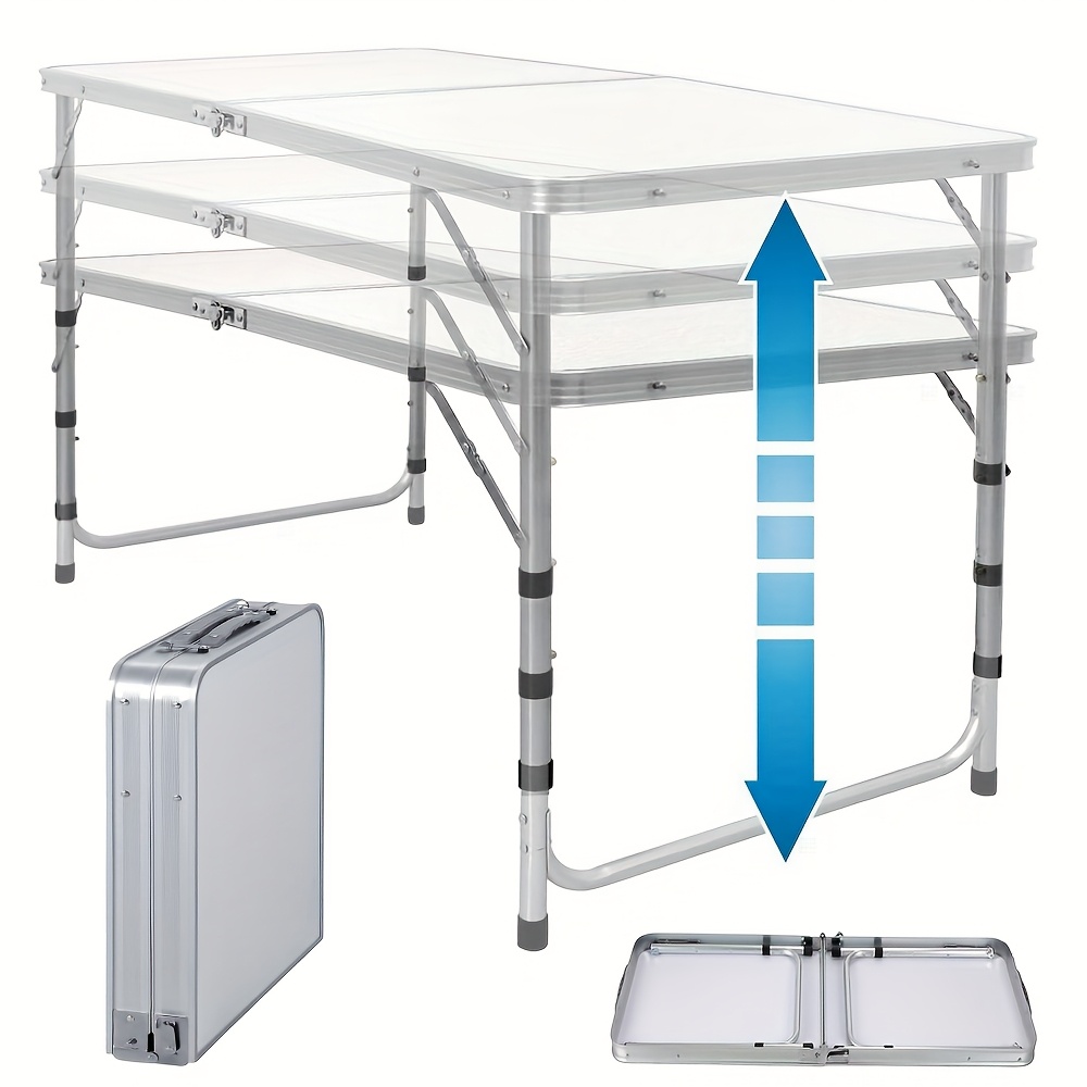 1pc Folding Table | Portable Camping And Picnic Table, Compact And Lightweight, Styles And , Suitable For Outdoor And Indoor Use