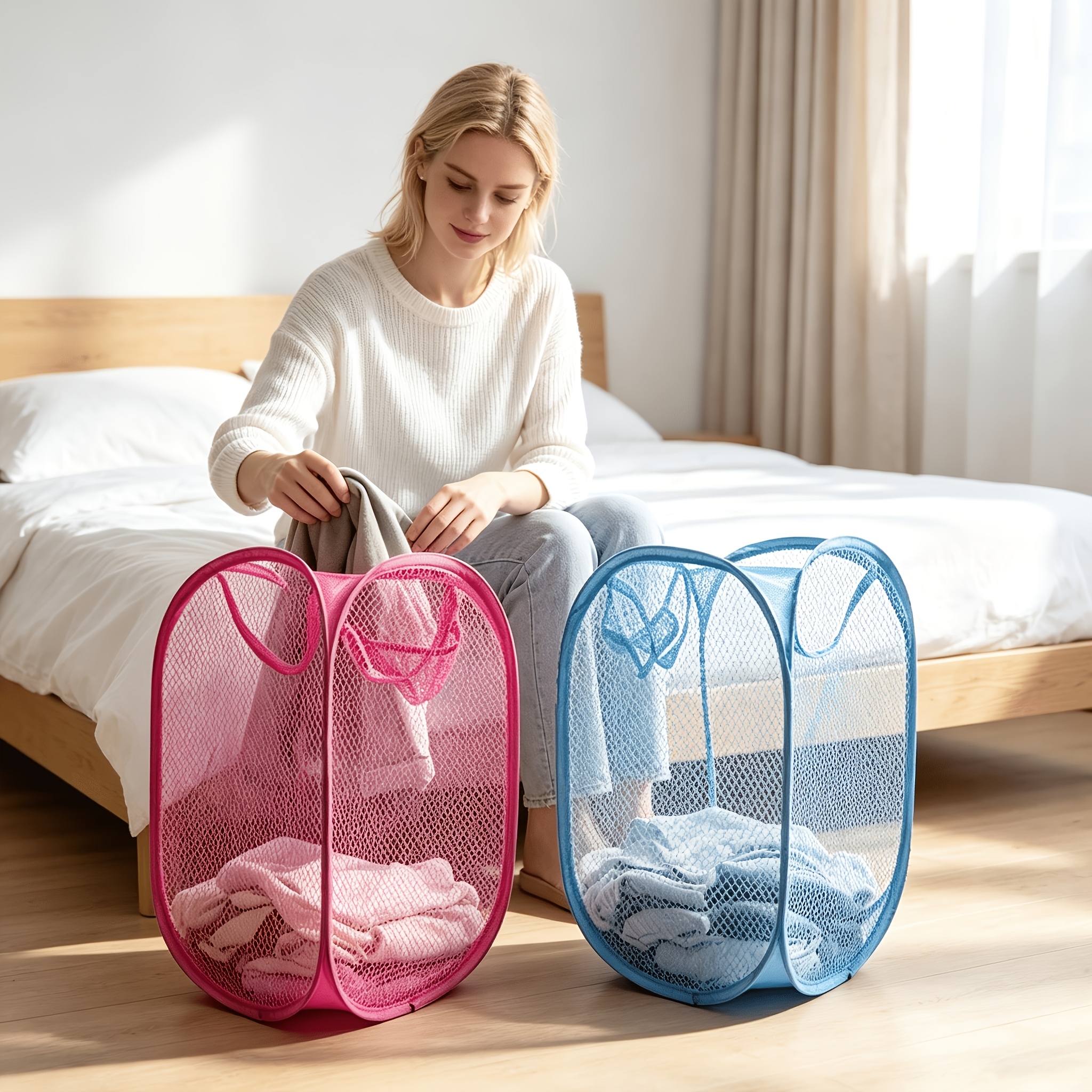 2pcs Foldable Storage Boxes for Clothes, 30x30x50cm