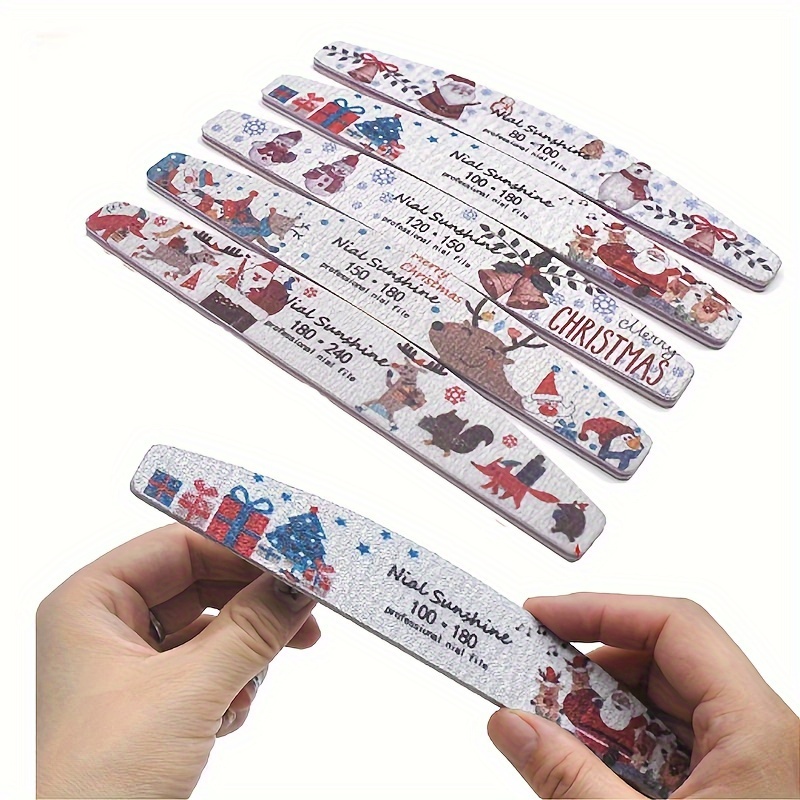 Christmas Nail Files and Buffers Set with Mixed Grits