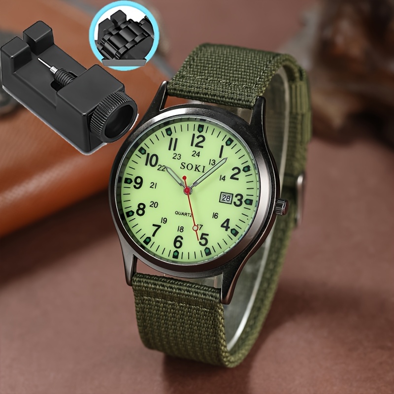 TEMU Men's Minimalist Calendar Watch With Digital Dial & Night - Quartz Wristwatch Suitable For Daily Wear, Gifts For Back-to-school, Graduation,