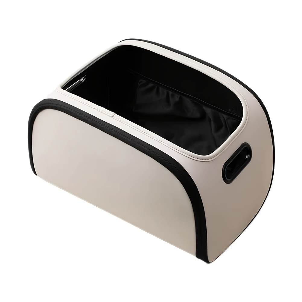 TEMU Universal Large-capacity Luxury Pu Leather Car Trunk Organizer With Built-in Multi-pocket And Wide-opening Design. Suitable For Sedans, Suvs,