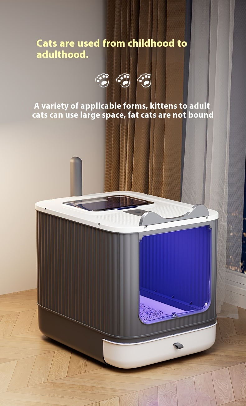 BRAIDOL XL/XXL Caja de Arena para Gatos Cerrada con Sistema de Control de Olores, Cajón de Fácil Limpieza y Cubierta Antisalpicaduras - Caja de Arena Resistente Adecuada para Hogares con Múltiples Gatos, Gatos Grandes y Mascotas con Sobrepeso - Recinto Duradero con Ventilación y Pala Gratis