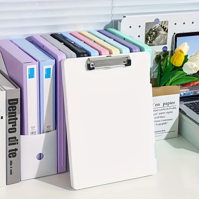 TEMU 1pc Multi-functional A4 Clipboard Document Holder - Durable Abs Plastic File Organizer With Sturdy Acrylic Board Clip For Office, School, And Music Sheets Storage