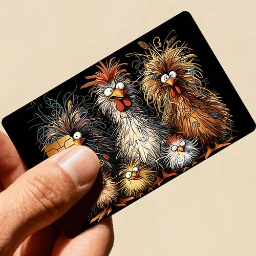 chicken family design credit card sticker used for ebt transportation keys credit cards debit cards card skins protect bank cards no bubbles suitable for small chip cards