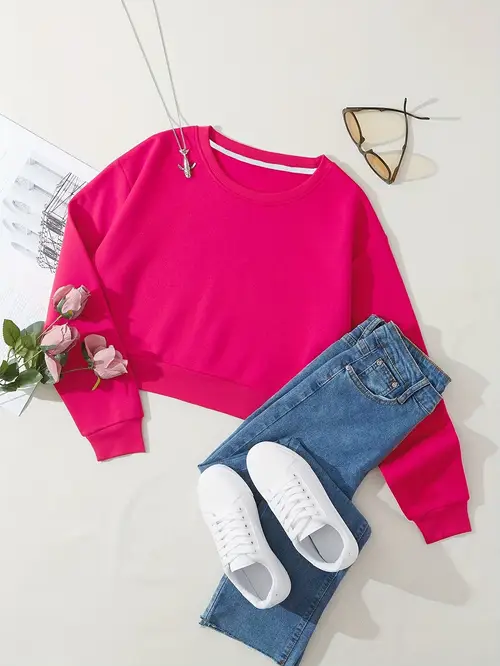 black casual short sleeve round neck sweatshirt for adults machine washable solid color versatile styling for casual attire relaxed modern pullover comfortable fabric