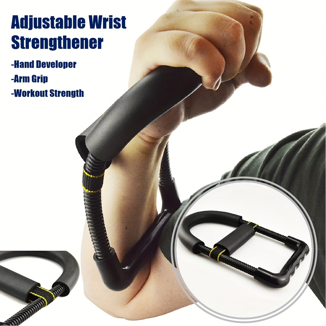 TEMU Premium Arm Training Equipment Exerciser Wrist Strengthener Dumbbells Grip Forearm Exerciser With Adjustable Tension Strength - Hand Arm Grip