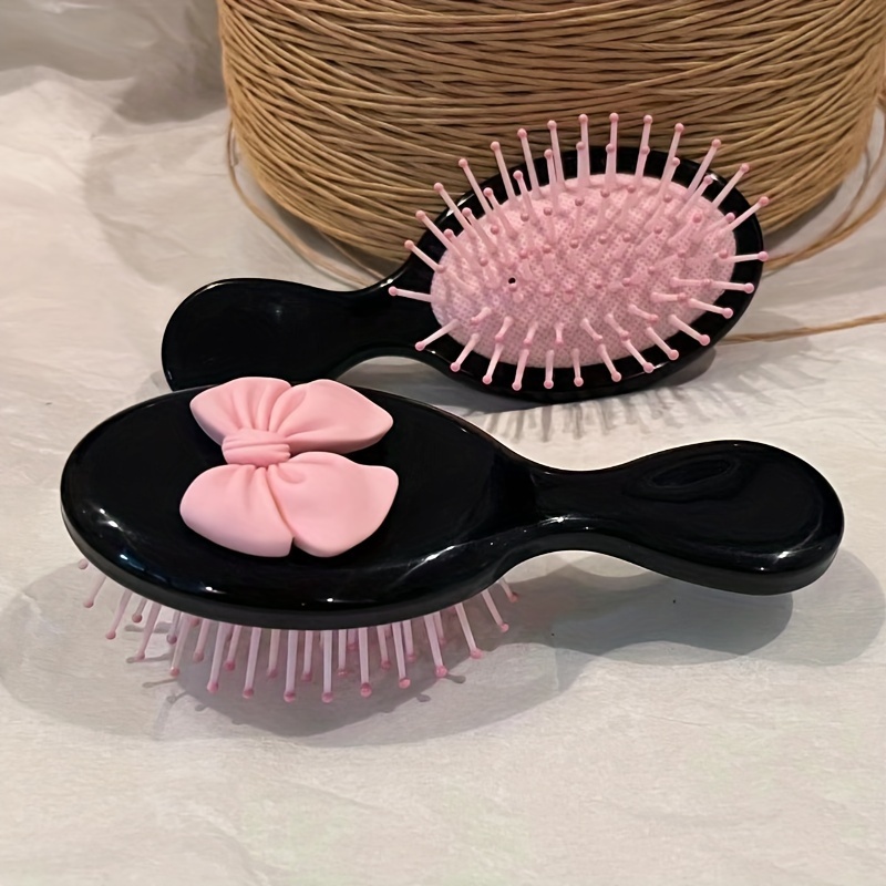 

1pc Cute Bowknot Decor Air Cushion Comb Scalp Massage Hair Comb Mini Portable Hair Comb For All Hair Types