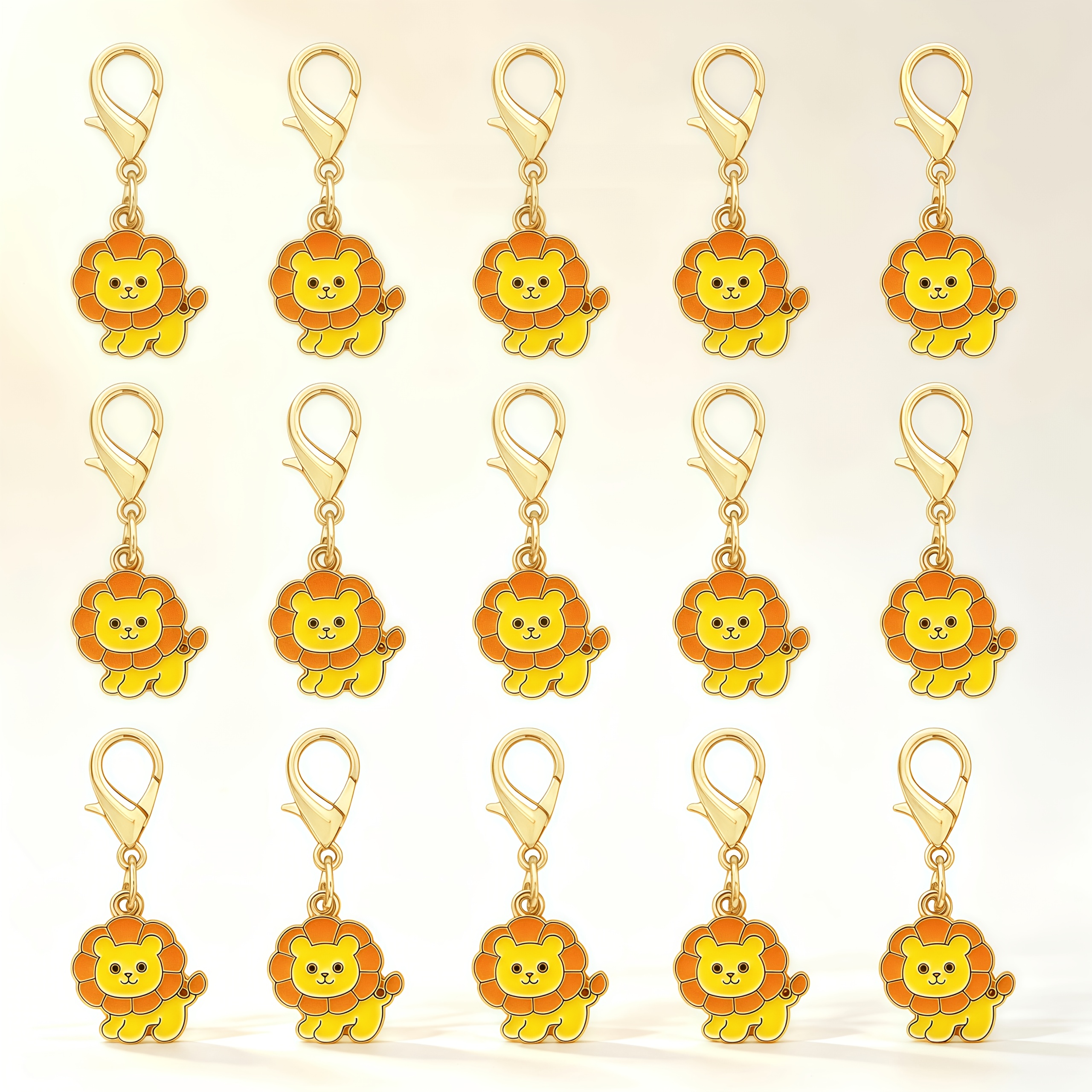 TEMU 15pcs Cute Little Lion Keychain Set, Animal Keychain Set, Unique Decoration For Valentine's Day, Birthdays, Weddings, Thanksgiving, Gift, Gift,