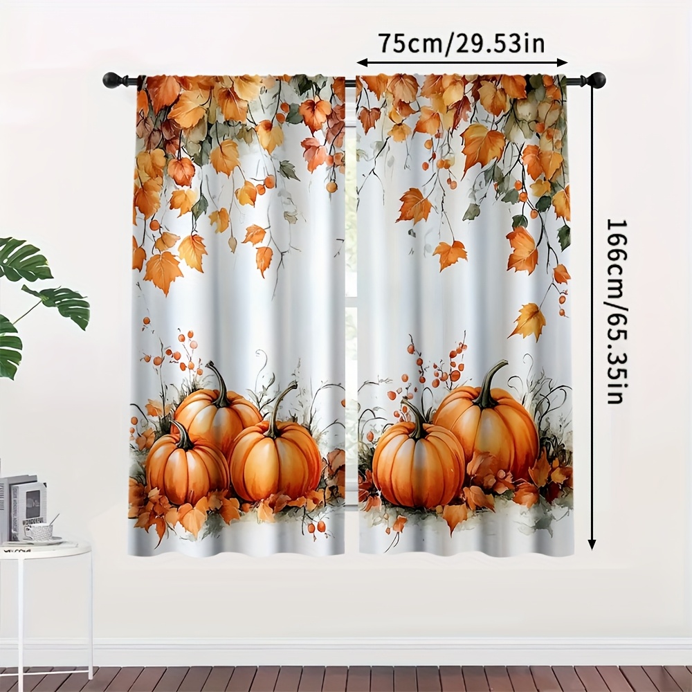 TEMU 2D Piatto, 2 Pezzi, Stampa 2D Piatto in Poliestere, HD per e Ringraziamento, con Zucca e Foglie, Adatta per Camere da Letto e Tipi di Stanze