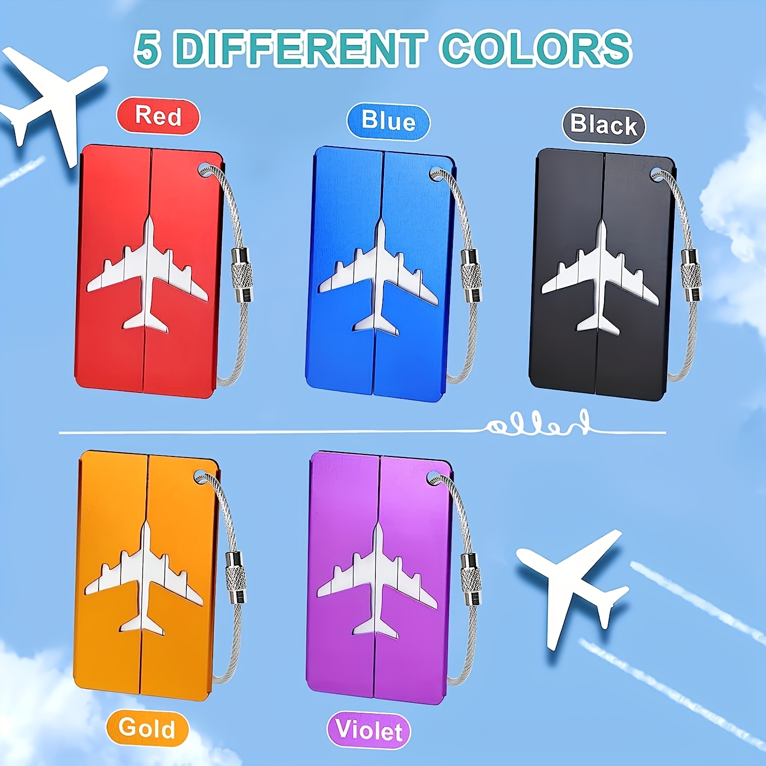 TEMU 5pcs Aluminum Alloy Set With Safety Steel Ring, Strong And Stylish, Very Suitable For Easy Identification