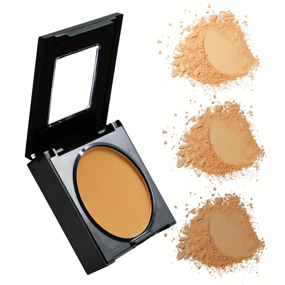 

Matte Nature Bronzer Compact Powder With Puff, Full Coverage Long Lasting Face Makeup, Finish Waterproof Bronzing For Dark Skin Contain Plant Squalane