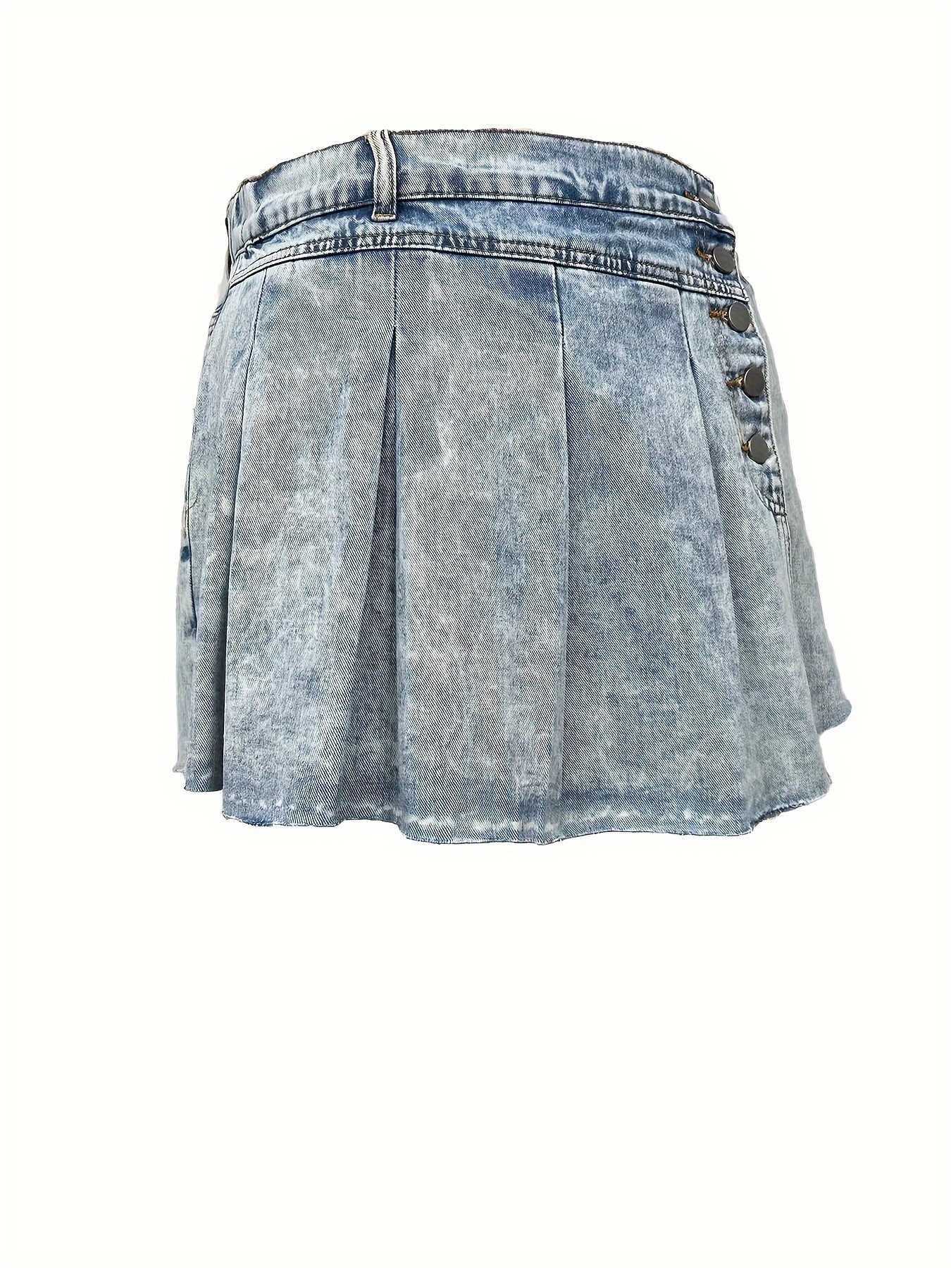 Women's Preppy Denim Skorts Plus Size Asymmetric Single - Temu United ...