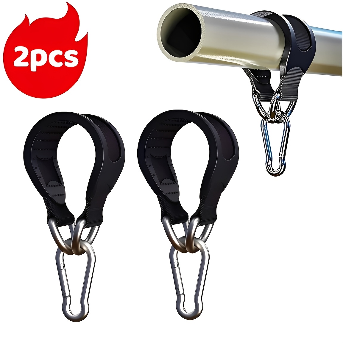 E-shop Ein Set aus zwei robusten, verlängerten Fitness-Trainingsgurten hoher Qualität mit Metallhaken, vielseitige Hängematte-Gurte, geeignet für