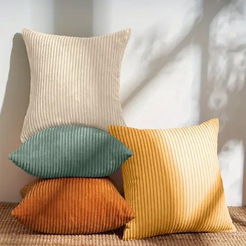 decorative throw pillows covers set of 4 gradient series corduroy striped square pillow case western modern cushion cover for couch sofa bedroom