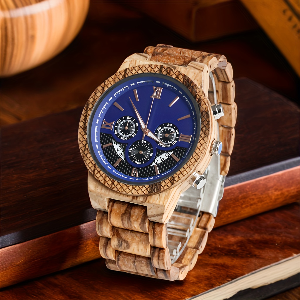 Wood Watch For Men Watch Chronograph Ckock Men's Wooden Wrist Gif