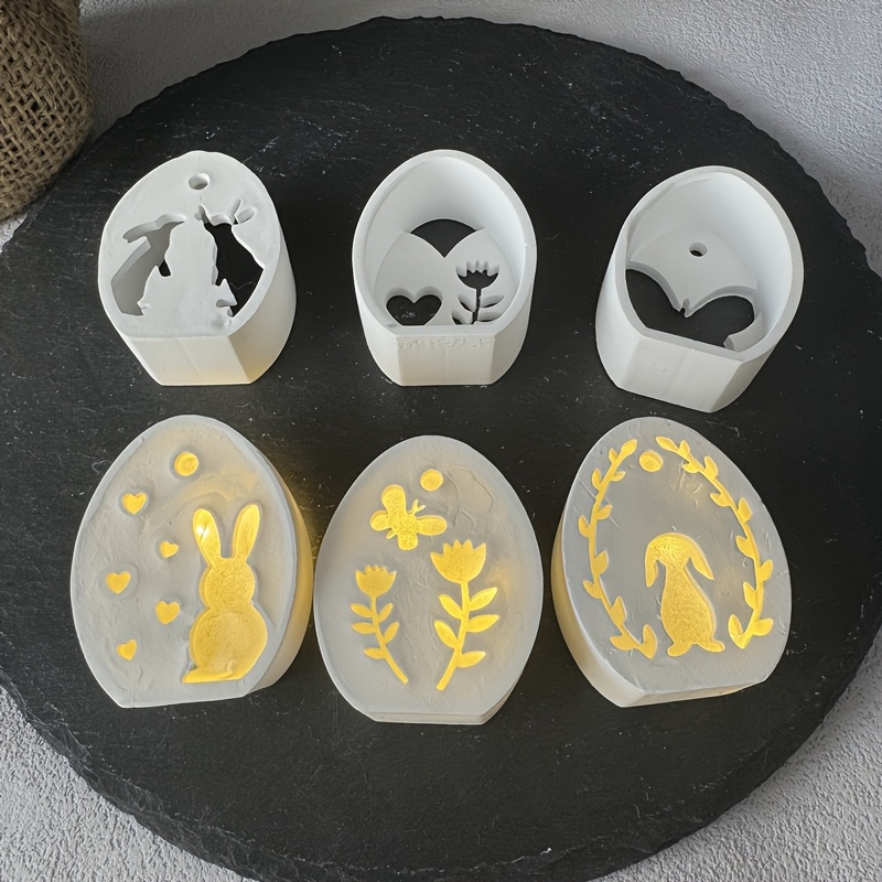 

Easter Bunny Silicone Molds Set, Mini Egg Rabbit Light Casting, Cement Resin Craft Molds, Home Decor Gift