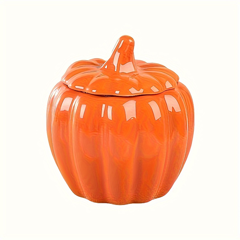 

Pumpkin Ceramic Tea Storage Jar - Food-safe Sealable Kitchen Canister For Tea Leaves, Holiday Home Decor