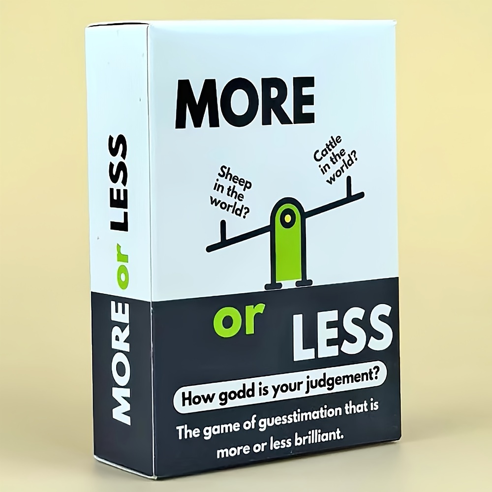 

Adult"more Or Less" Game, Entertainment Game Cards, Gaming Gift