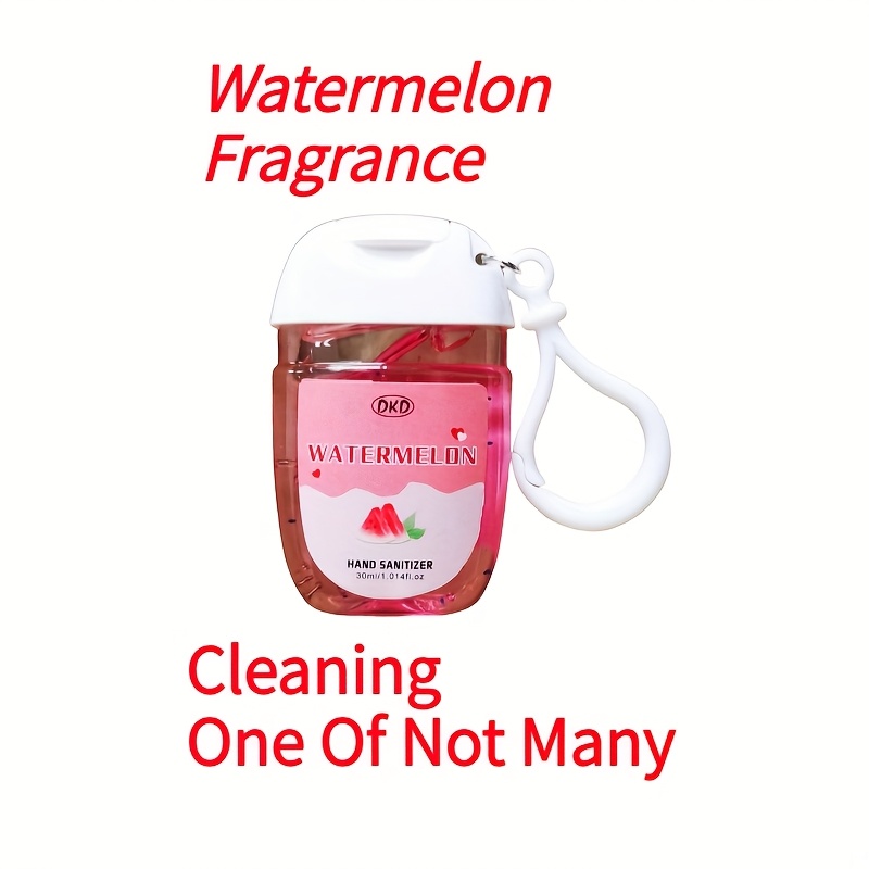 4pcs Vanilla Watermelon Jasmine Sea Salt 30ml Hand Sanitizer with Hook, Suitable for Home, Travel, and Outdoor Use