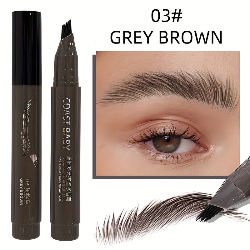 Image of Ink-control Multi- Plush Liquid Eyebrow Pen, Multi- Brush Head Outline Root By Root Realistic Eyebrows, Waterproof And Sweat-resistant, Long-lasting And Non-smudging