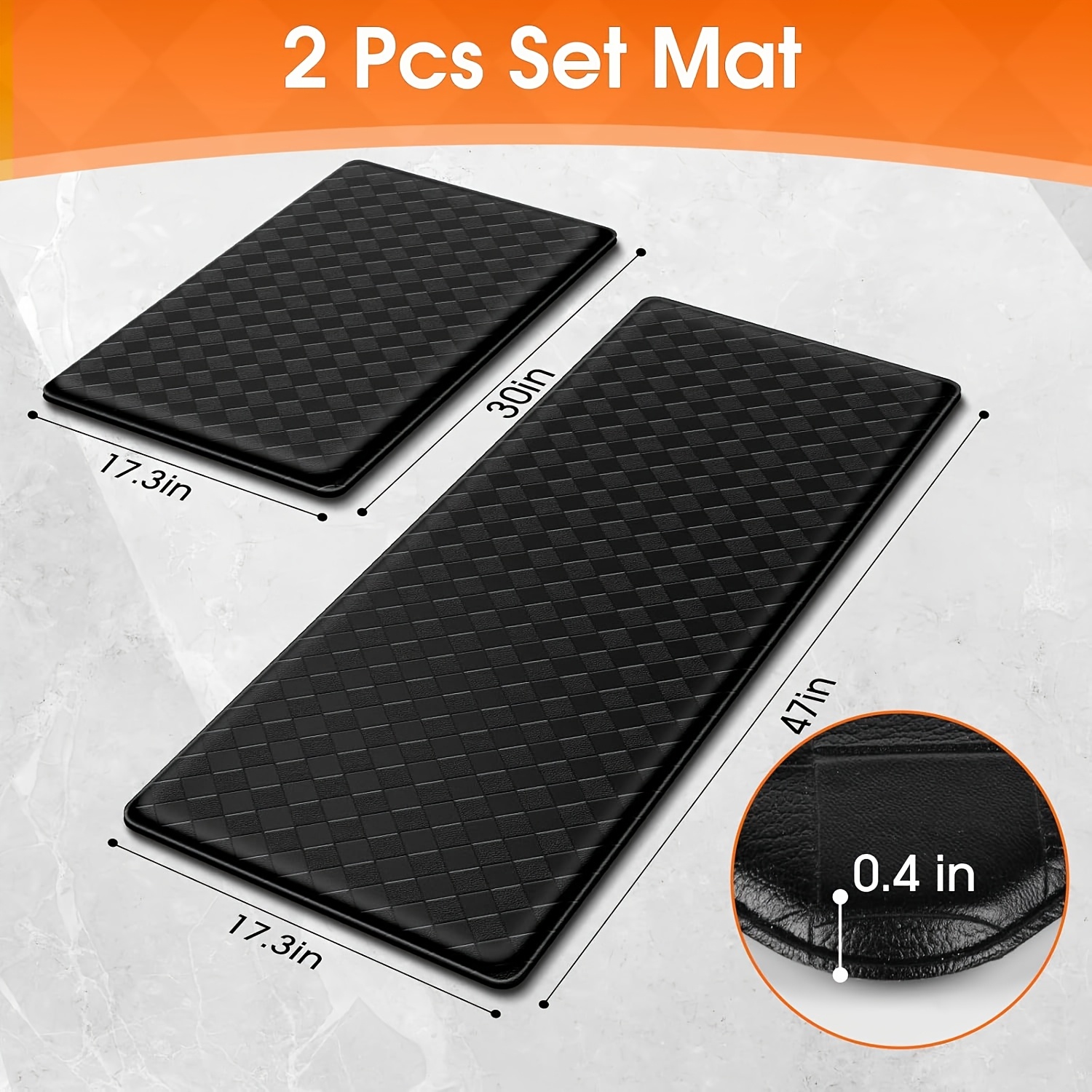 Pvc Kitchen Mat Set Of 2